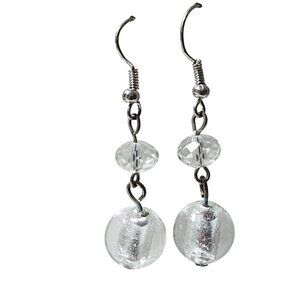 Handmade Elegant Dangle Earrings Clear Crystal Beads Fashion Jewelry Women